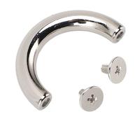 Tnfeeon Ensemble de Boucles de Connecteur D'anneau en D, Boucle de Pont en Fer en Alliage de Zinc, 10 Jeux avec Vis 3,7 X 2 Cm pour Fixation de Sangle de Sac à Main, Réparation Artisanale du Cuir