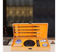 Tnfeeon Ensemble de Calligraphie Traditionnelle Chinoise, Stylo Pinceau, Papier à Encre, Pierre à Encre, Idéal pour les Débutants et les Artistes