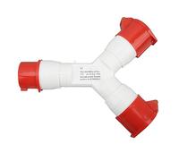 Tnfeeon Ensemble de Connecteurs de Prise de Courant Industriel, Répartiteur en Y de Distribution d'énergie avec 5 Broches 16A 380-415V IP44 pour les Chantiers de Construction, les Camps et les