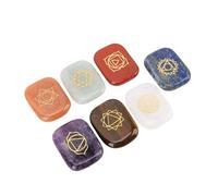 Tnfeeon Ensemble de Pierres de Rune de Cristaux, 7 Pc Symboles en Or gravé, Sac à Crampe Compact, pour la Méditation de Yoga et Les Rituels énergétiques