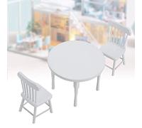 Tnfeeon Ensemble de Table à Manger Miniature en Bois 1:12, Construction en Bois, Conception Légère, Poids de 4,4 Oz, Comprend Une Table et Deux Chaises pour Les Activités de la Salle de Jeux, de la