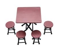 Tnfeeon Ensemble de Table à Manger pour Maison de Poupée à l'échelle 1/12, fabriqué en ABS, Comprend 1 Table et 4 Chaises, Idéal pour Les Jeux de Simulation d'enfants et Les Scènes de Maison de
