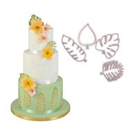 Tnfeeon Ensemble d'emporte-pièces en Forme de Feuilles Tropicales, 4 Formes de Palmier Uniques pour une Cuisson à Dégagement Rapide, Moules en Plastique Légers de 3,5 Oz, Idéaux pour les Fêtes à