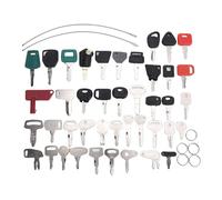 Tnfeeon Ensemble Principal de Clés D'équipement Lourd de 42 Pièces, Remplacement des Clés D'allumage de Machine pour Chargeuse Compacte D'excavatrice, Entrepreneur de Construction