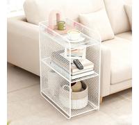 Tnfeeon Étagère de Rangement en Métal, Support Robuste, Organisateur d'étagères de Chambre à Coucher élégant avec Une Conception Fonctionnelle pour Un Stockage Peu Encombrant (White)