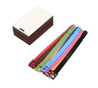 Tnfeeon Étiquettes de Bagage Vierges en MDF, étiquettes de Valise Imprimables Recto Verso, 12 Pièces avec Sangles en Plastique for Identification de Voyage