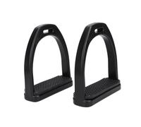 Tnfeeon Étriers Flexibles Anglais pour Chevaux, étriers de sécurité Flexibles en Plastique Haute Résistance pour Débutants et Entraînement de Trail, Noir 9,6 X 9 X 4 Cm (Grand)