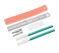 Tnfeeon Exacto Ensemble de Couteaux de Loisirs Créatifs avec 20 Lames, Manche Léger et Antidérapant pour Travaux Manuels, Papier, Carton, Bois, Tissu, Modèle Artistique (GREEN)