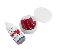 Tnfeeon Fausses Capsules de Sang Rouge Vif Kit d'effets Sanguins Théâtraux Réalistes Formule Sûre et Non Toxique pour la Peau Activation Facile Fournitures de Fête de Théâtre Halloween Cosplay