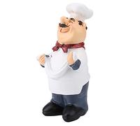 Tnfeeon Figurine de Chef Vintage Américaine, Décoration en Résine Faite à la Main, Idéale pour la Cuisine et le café, 19,5 Cm de Haut (71110-02 Obtenez un chef ramen)