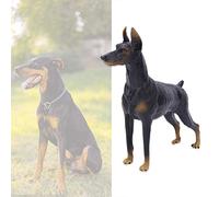 Tnfeeon Figurine Doberman Noire en Plastique, Modèle Animal Réaliste, Design de Race pour Les Amateurs de Chiens, Mesure 6,4 X 1,9 X 6 Pouces, Polyvalente, pour la Maison, Le Bureau, Les Fêtes,
