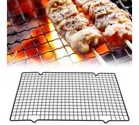 Tnfeeon Filet de Grillage Rectangulaire pour Barbecue, Construction en Métal, Conception en Arc pour la stabilité, Outil de Barbecue 40x25 Cm pour Le Camping et Les Pique-niques