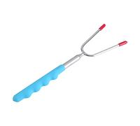 Tnfeeon Fourchettes à Rôtir Télescopiques pour Barbecue, Brochettes en Acier Inoxydable avec Poignées en Caoutchouc Confortables pour Le Camping et Les Fêtes 5 Pièces