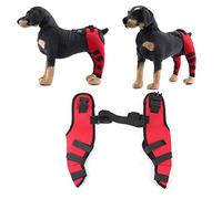 Tnfeeon Genouillère pour Chien Coudière pour Chien Jambe Blessure Ligamentaire Douleurs Articulaires et Douleurs Musculaires Support Arrière Réglable pour Luxation de la Rotule (L/Rouge)