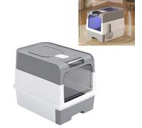 Tnfeeon Grand Bac à Litière Intelligent fermé pour Chat, Lumière Ultraviolette et Plateau de Tiroir Amovible, avec Filtre Remplaçable pour Le Contrôle des Odeurs, Matériau PP Durable