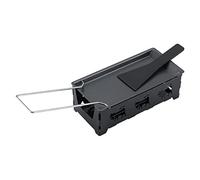Tnfeeon Gril à Raclette au Fromage, Mini Ensemble à Raclette en Acier au Carbone avec Plaque de Cuisson Antiadhésive, Poignée Pliable, de Cuisine Portable Chauffée par Bougie pour Fromage, Viande et