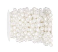 Tnfeeon Guirlande de Perles Blanches Décoration de Mariage élégante avec Chaîne de Perles en Acrylique de 33 Pieds pour Les Amateurs de Bricolage de Fête à la Maison avec Finition Brillante Coupes