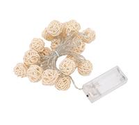 Tnfeeon Guirlande Lumineuse Boule de Rotin, Guirlande Lumineuse en Rotin à Piles 20 LED pour Mariage