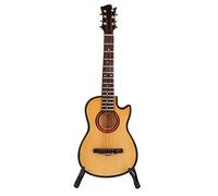 Tnfeeon Guitare Miniature en Bois, Petit Modèle d'instrument de Musique en Tilleul et en Plastique, Parfait pour Les Amateurs de Musique et la Décoration de Maison de Poupée (Guitare pan coupé 16cm)