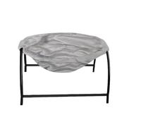 Tnfeeon Hamac de Chat élevé, Conception en Respirante, Cadre en Métal Robuste, Couverture Amovible, 16.92x16.92x9.64in, Utilisation Intérieure/Extérieure (Gray)