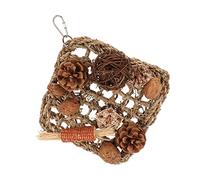 Tnfeeon Hamac d'escalade Comestible en Jonc de Mer pour Perruches, Tourtereaux, Perruches, Filet à Mâcher coloré, Encourage l'exploration Naturelle, Habitudes de Mastication Saines, Stimule Les