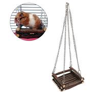 Tnfeeon Hamac en Bois pour Hamster, Jouet Balançoire en Bois de Pommier, Idéal pour Les Plaisirs d'été des Petits Animaux