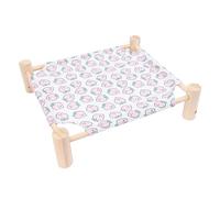 Tnfeeon Hamac pour Chat, Hamacs en Bois, Grand Design Respirant, Base Stable et Antidérapante pour Chiot et Chaton, Animal de Compagnie, Lapin, Petit Animal, Hamac pour Chat, Lit pour Chien, Coton,