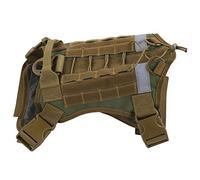Tnfeeon Harnais de Gilet pour Chien de Compagnie, Gilet d'extérieur Réglable Vert Armée pour Grands Chiens avec Poignée, Harnais Tactique K9 Anti-Perte pour la Marche et l'entraînement (L)
