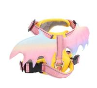 Tnfeeon Harnais pour Chien, Chaton, Chiot, Chat, Doux et Réglable, avec Gilet à Ailes 3D Mignon pour Les Voyages en Plein Air, Ailes de Marche, Harnais pour Animaux de Compagnie, d'évasion, pour