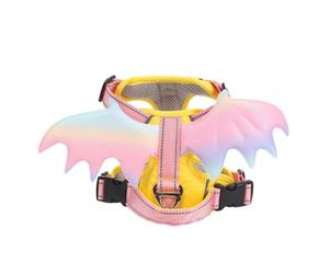 Tnfeeon Harnais Wings pour Animaux de Compagnie, Anti-Fuite, Doux et Réglable, pour Chaton, Chiot, Chat, Chien, avec Joli Gilet à Ailes 3D, pour Voyage en Plein Air, Marche