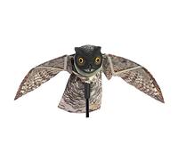 Tnfeeon Hibou avec Aile Mobile Design Réaliste Pose de Vol de Chasse Efficace pour Dissuader Les Oiseaux pour Les Espaces Extérieurs Ouverts