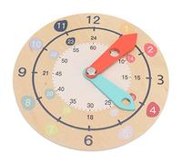 Tnfeeon Horloge d'apprentissage, Horloge éducative en Bois Composite, Jouet Interactif de Reconnaissance du Temps pour Enfants 15x15 Cm