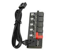 Tnfeeon Hub de Ventilateur PWM, Câble d'extension d'alimentation Flexible pour Support de Refroidissement à 5 Voies, Compatible 4 Broches/3 Broches, Gestion Améliorée du Flux 'air, Configuration