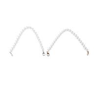 Tnfeeon Imitation Perle Perle Poignée Chaîne Ronde Imitation Perle Collier Ras du Cou De Mariage Collier De Perles pour Les Mariées Blanc(30cm)