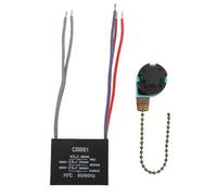 Tnfeeon Interrupteur de Ventilateur de Plafond avec une fonctionnalité à Trois Vitesses, Condensateur CBB61 pour le Remplacement de L'interrupteur de Chaîne de Traction de Ventilateur