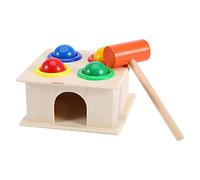 Tnfeeon Jouet Bois Marteau et Ensemble 4 balles Enfants martelant garçons Jeux d'apprentissage Jouet éducatif poussant boîte Noël