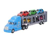 Tnfeeon Jouet de Camion de Transport, Alliage et Matière Plastique, Modèle de Camion de Simulation avec 6 Voitures, Parfait pour Les Garçons et Les Enfants Qui Jouent