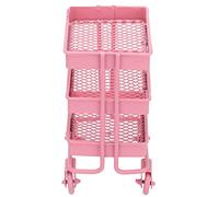 Tnfeeon Jouet de Maison de Poupée 1:12, Chariot à Main Miniature en Métal, Support de Rangement à 3 Niveaux pour Maison de Poupée, Parfait pour Les Jeux d'enfants et l'affichage Miniature (Pink)
