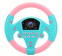 Tnfeeon Jouet de Pilotage pour Enfants Copilot Volant de Simulation avec lumière et Sons de Conduite Jouets éducatifs pour la Petite enfance(Rose Bleu)