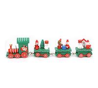 Tnfeeon Jouet de Train de Noël, Ensemble de Train Festif en Bois avec Wagons à Moteur, Cadeaux de Vacances Joyeuses, Présentoir de Table 8,3 X 2 Pouces, Parfait pour Les Salles de reen)
