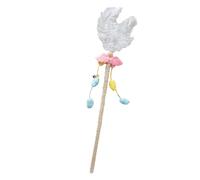 Tnfeeon Jouet en Plumes de Baguette pour Chat, Baguette Interactive en Peluche Qui Engage Les Instincts de Chasse avec des Plumes Colorées et des Cloches de 22,8 Pouces de Long pour Les Chats (Ailes