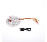 Tnfeeon Jouet Souris électrique en Mouvement pour Chat, Son Grinçant pour Animaux de Compagnie, Batterie Rechargeable 300mAh, Modes Silencieux et Sonore