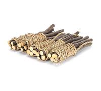 Tnfeeon Jouets à Mâcher pour Petits Animaux, Friandises Molaires en Bois Naturel pour Hamsters, Lapins, Chinchillas, Favorisent la santé Dentaire en Toute sécurité avec Corde en Bois de Pommier et