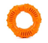Tnfeeon Jouets pour Chiens Jouet à Mâcher en Caoutchouc pour Chien, Forme Ronde en Matériau TPR, Anneau de Jeu Interactif pour Chiens de Taille Moyenne et Grande (Orange)