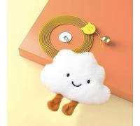 Tnfeeon Jouets Teaser pour Chat, Jouets Interactifs pour Chaton avec Cloche, Corde élastique Réglable pour Chats Ludiques d'intérieur (Nuage)