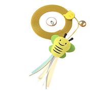 Tnfeeon Jouets Teaser pour Chat, Jouets Interactifs pour Chaton avec Cloche, Corde élastique Réglable pour Chats Ludiques d'intérieur (Décor d’Abeille)