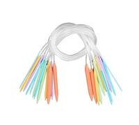 Tnfeeon Kit D'aiguilles de 12 Pièces Kit D'aiguilles à Tricoter à Tube Circulaire Kit D'aiguilles à Chandail en Plastique Multicolore(80CM)