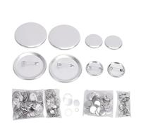Tnfeeon Kit de Badges de Boutons en Métal Vierge, Pièces de Boutons en Alliage d'aluminium, 200 Ensembles de 5,8 Cm 3,2 Cm avec Films et Plaques Arrière, Fournitures de Fabrication de à Faire