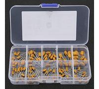 Tnfeeon Kit de Condensateurs au Tantale 16 V Assortiment de 100 Pièces Haute capacité pour Projets électroniques de Bricolage Conception Compacte avec 10 Valeurs dans une Boîte de Rangement