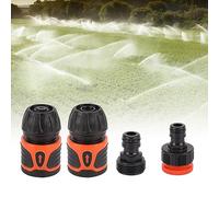 Tnfeeon Kit de Connecteur Rapide pour Tuyau d'arrosage, Ensemble d'adaptateurs de Tuyau 'Eau en ABS, 4 Pièces, Connecteurs de de 1 à 2 Pouces, Connexion Rapide, Anti-Fuite, pour Le Jardinage